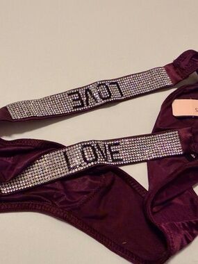 Rhinestone strapped panty from VS branded "LOVE"